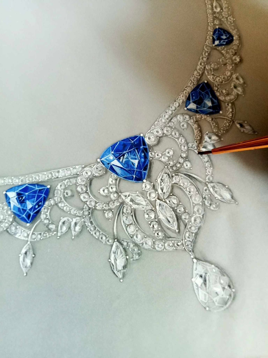 Hand-drawn watercolor jewelry
